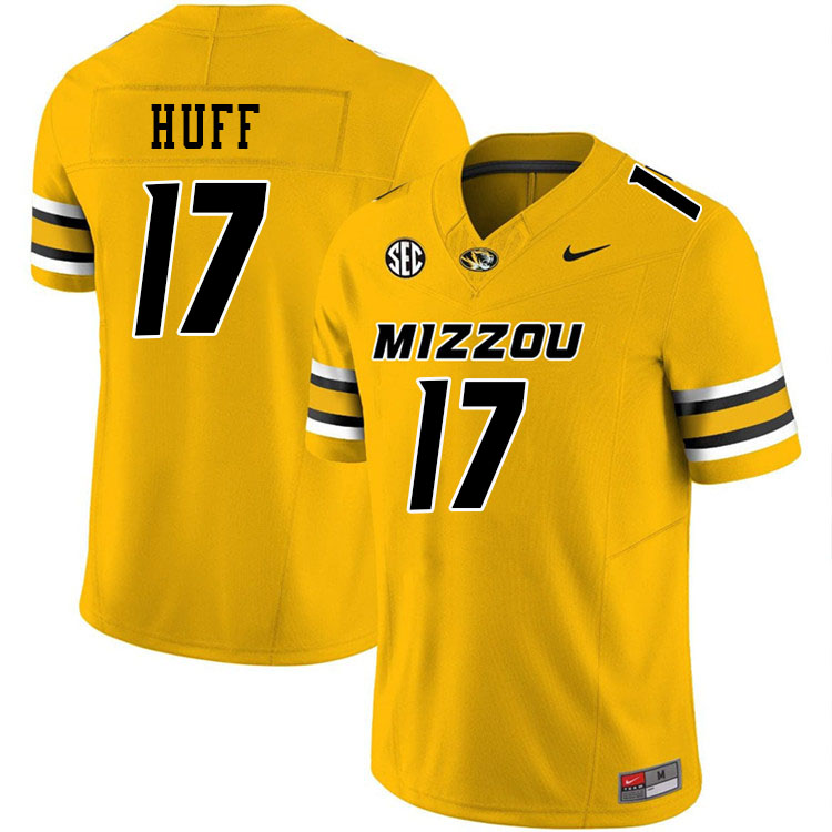 Men #17 Brian Huff Missouri Tigers College Football Jerseys Stitched-Gold